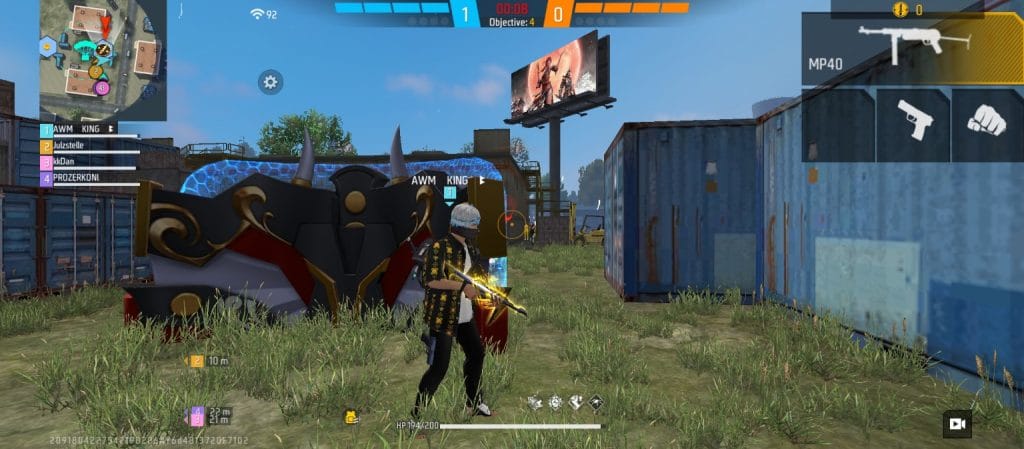 Free Fire team using gloo wall cover during combat