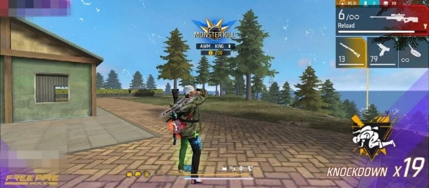 Free Fire long range combat with an AWM