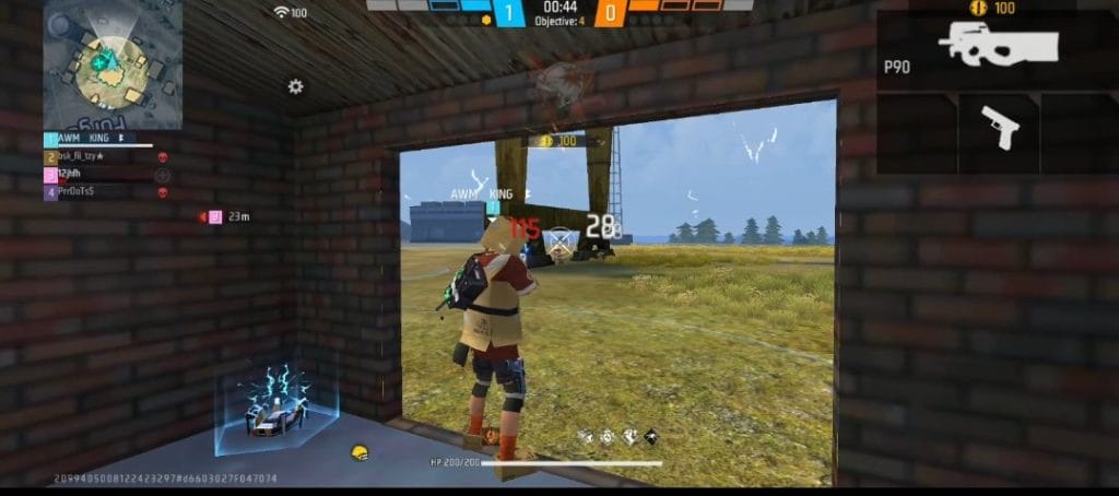 Free Fire mid range combat with an P90