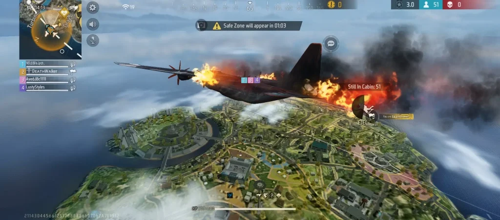 Free Fire Battle Royale mode screen showing the selected match option