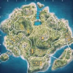 Free Fire Bermuda map showing its labeled locations