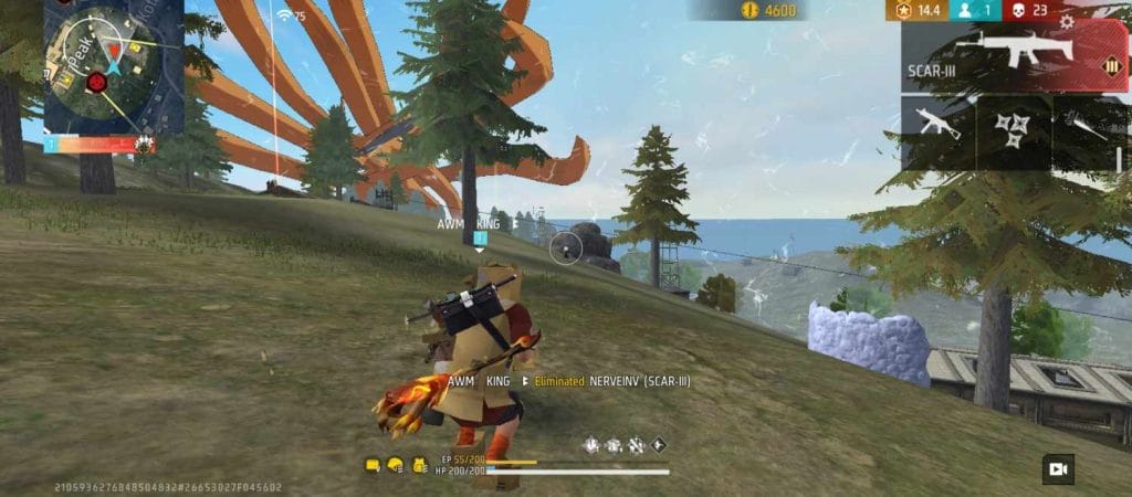 Free Fire squad holding cover near the final safe zone