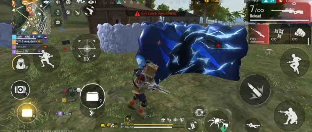 Free Fire joystick control during character movement