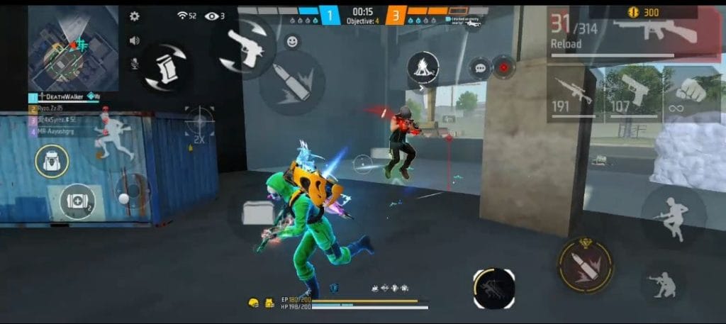 Free Fire rusher build using Tatsuya Jota D-Bee and Hayato