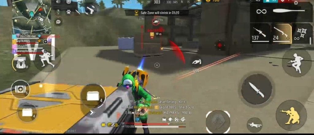 Free Fire fight decision based on position information resources and exit